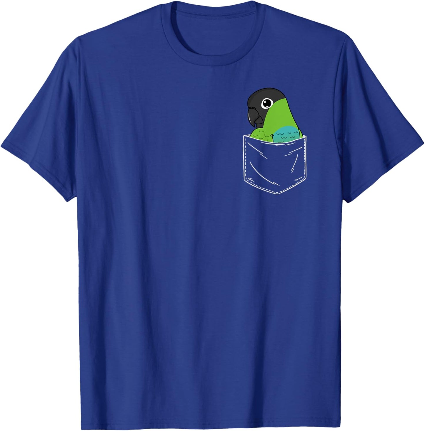Cute Parrot In A Pocket I Nanday Conure T-Shirt - T-Shirt | Royal