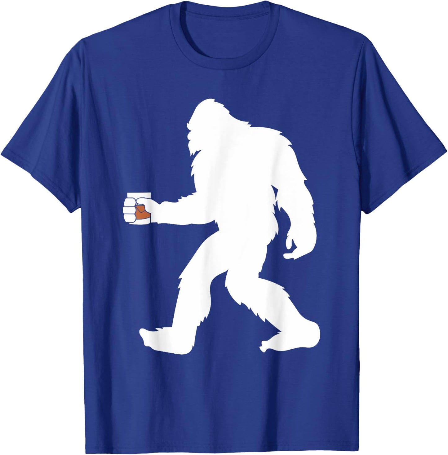 Bourbon Whiskey Drinking Bigfoot Sasquatch T-Shirt - T-Shirt | Royal