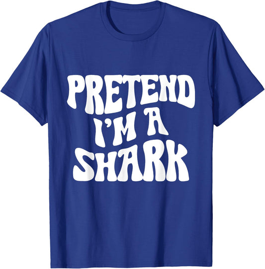 Pretend I'm a Shark Funny lazy Halloween Costume T-Shirt - T-Shirt | Royal