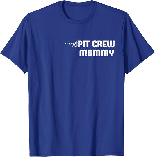 Pit Crew Mommy Racing Car Family Matching Birthday Party T-Shirt - T-Shirt | Royal