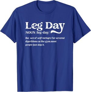 Leg Day Definition Gym Pump Cover-Oversized Gym Workout T-Shirt - T-Shirt | Royal