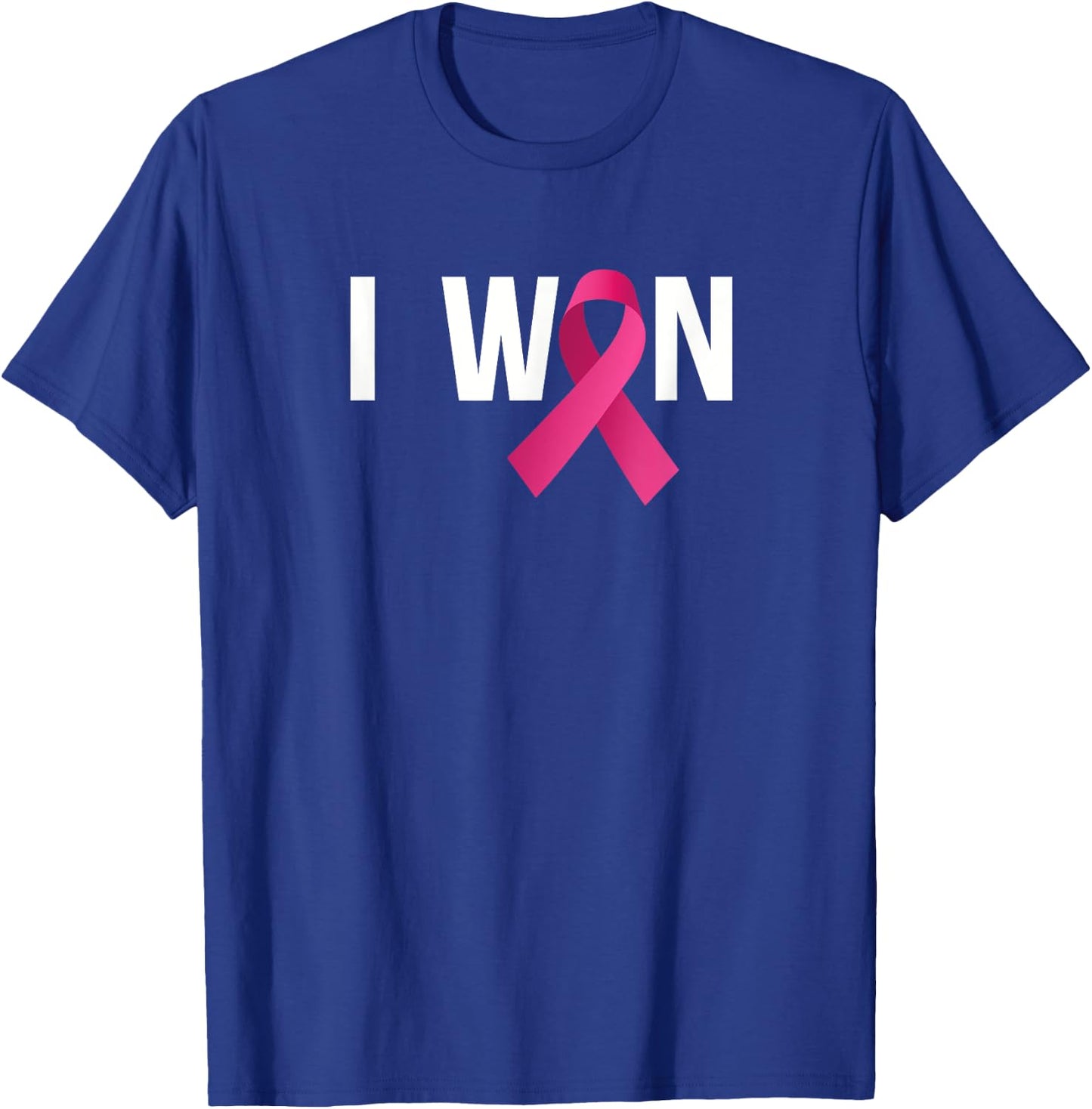 I Won Breast Cancer Awareness Month Pink Ribbon T-Shirt - T-Shirt | Royal