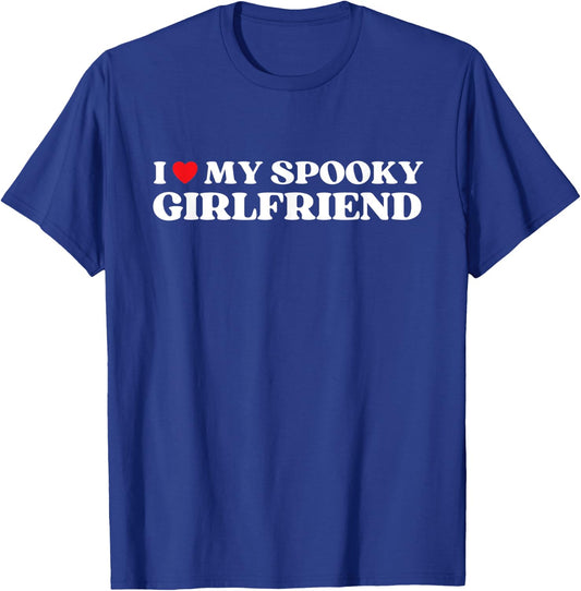I Love My Spooky Girlfriend GF Red Heart Funny Halloween T-Shirt - T-Shirt | Royal