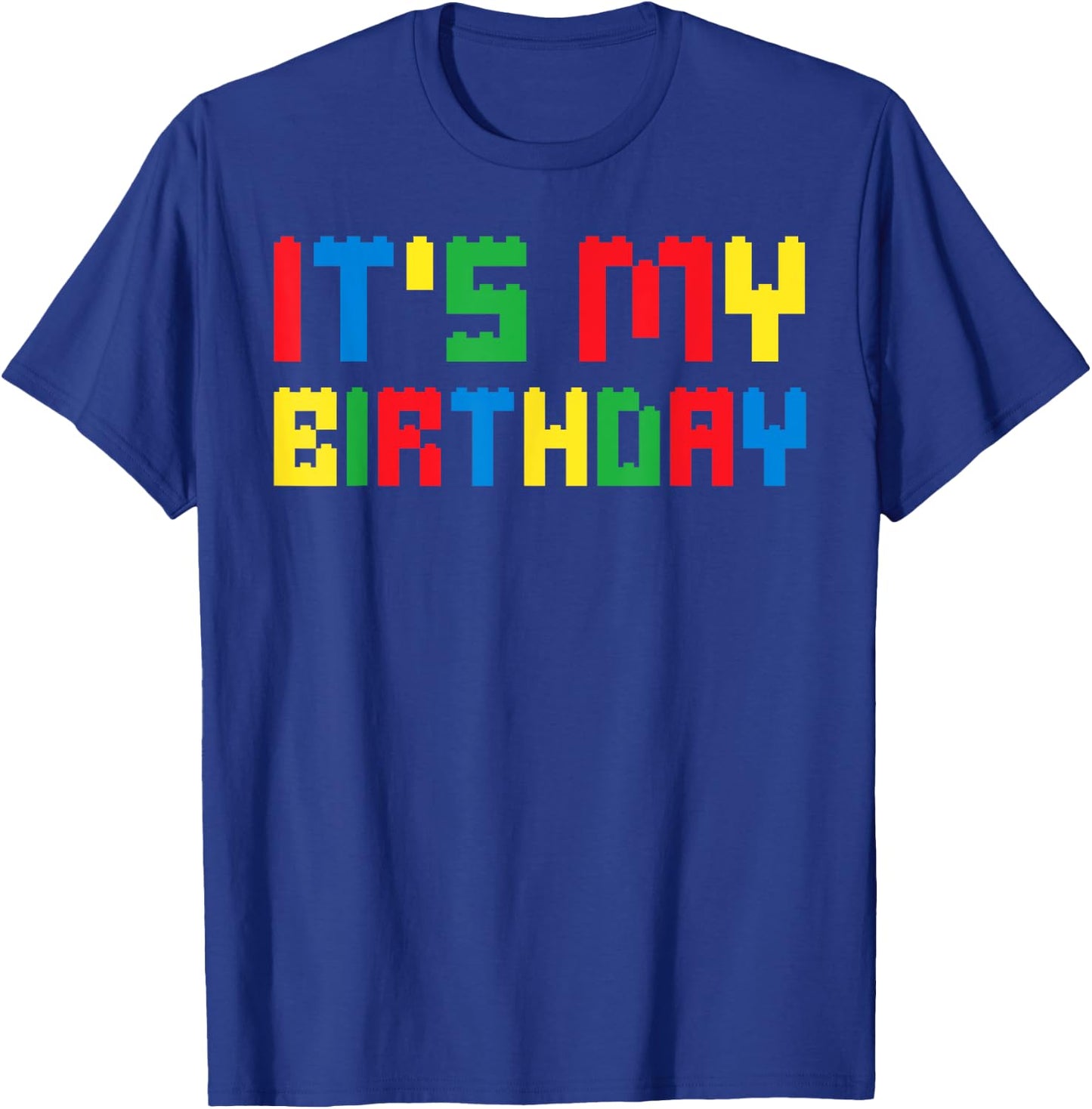 Cute It's My Birthday Shirt for Block Building Boys Kids T-Shirt - T-Shirt | Royal
