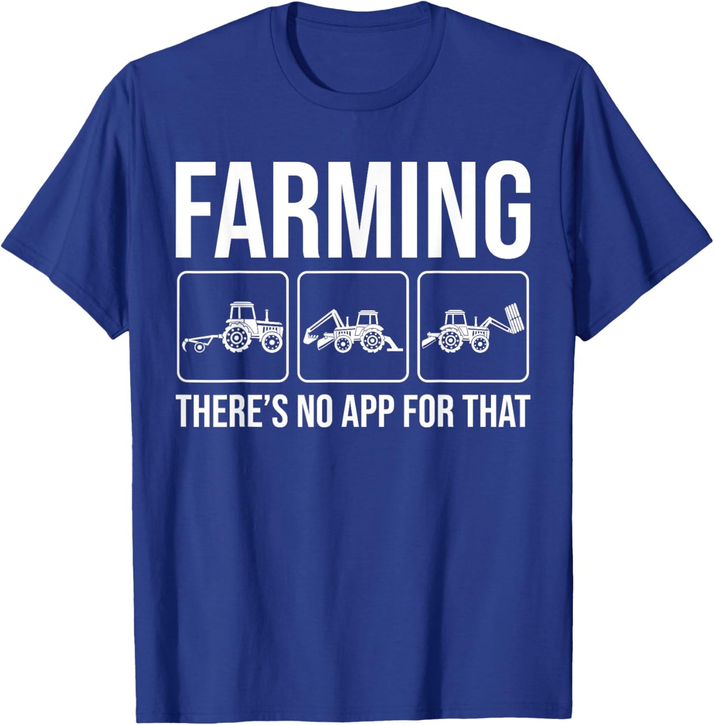 Finny Farming: There's No App For That Tractor Driver Farmer T-Shirt - T-Shirt | Royal