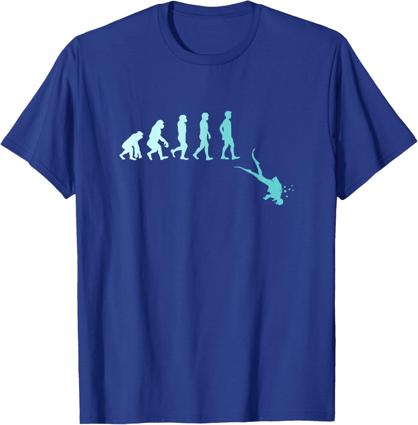 Scuba Diving Evolution of Scuba Diver T-Shirt - T-Shirt | Royal