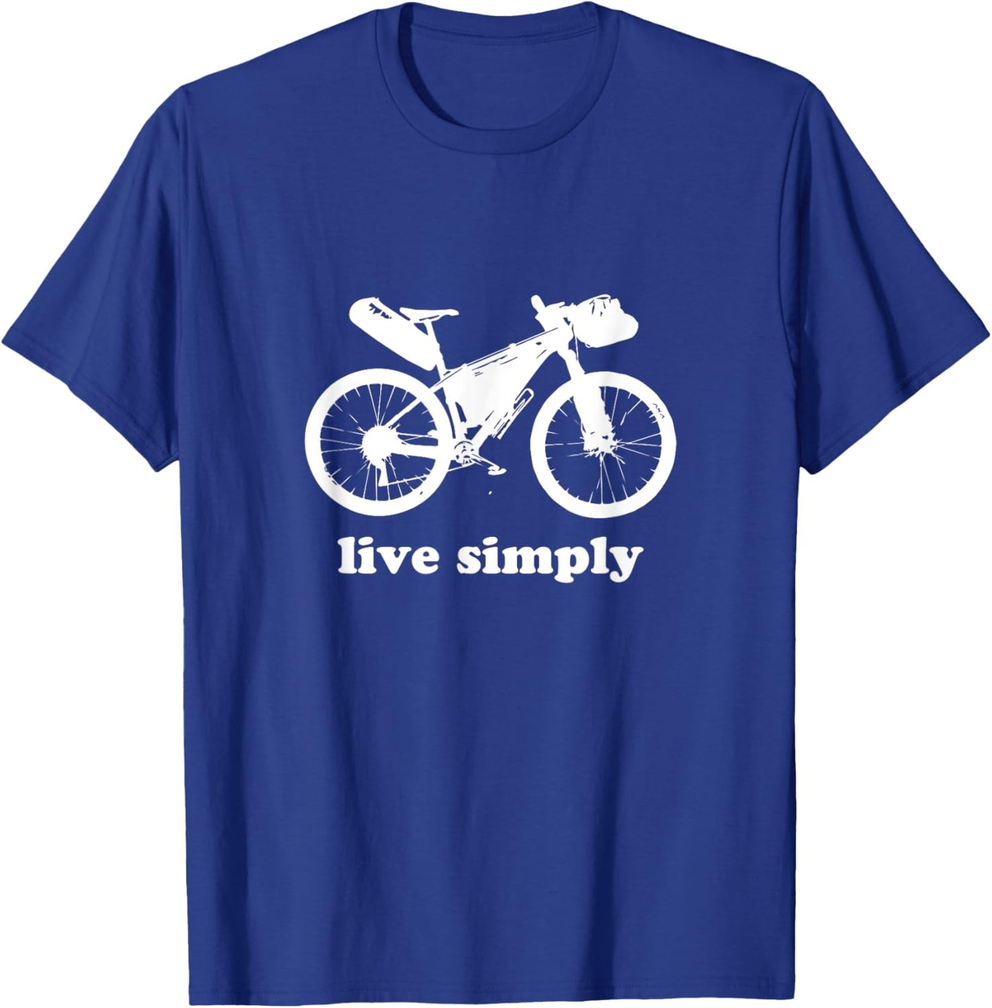 Live Simply Bikepacking Shirt Mountainbike Gift T-Shirt - T-Shirt | Royal