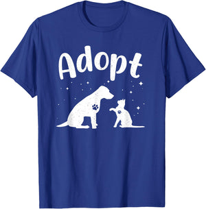 Dog Adopt Art Women Cat Rescue Pet Animal Adoption T-Shirt - T-Shirt | Royal