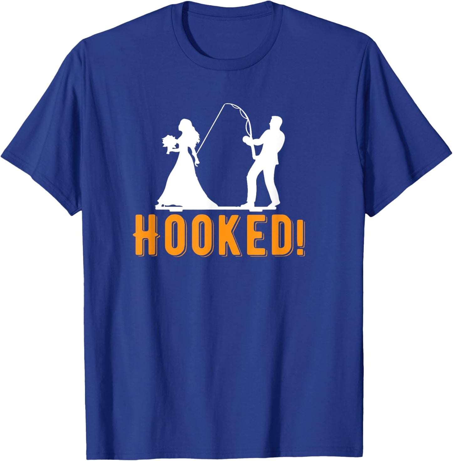 Funny Hooked Bride Groom New Marriage Fishing Lover Couples T-Shirt - T-Shirt | Royal