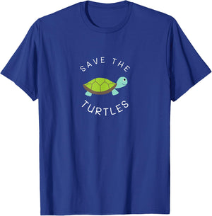 Save the Turtles | Cute Environmentalist T-Shirt - T-Shirt | Royal