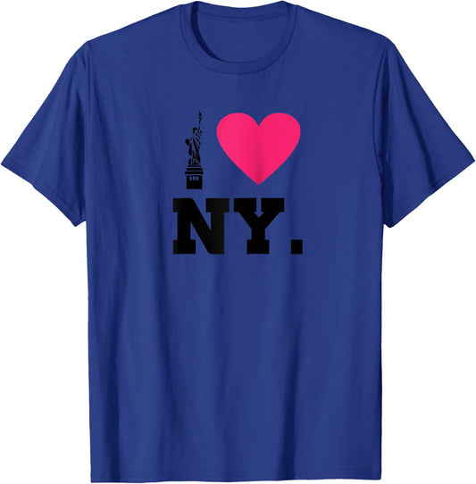 I Heart NY : Statue of Liberty New York Heart Raglan Baseball T-Shirt - T-Shirt | Royal