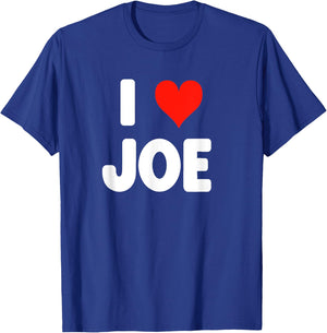 I Love Joe - Heart T-Shirt - T-Shirt | Royal
