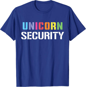 Halloween Dad Mom Daughter Adult Costume, Unicorn Security T-Shirt - T-Shirt | Royal