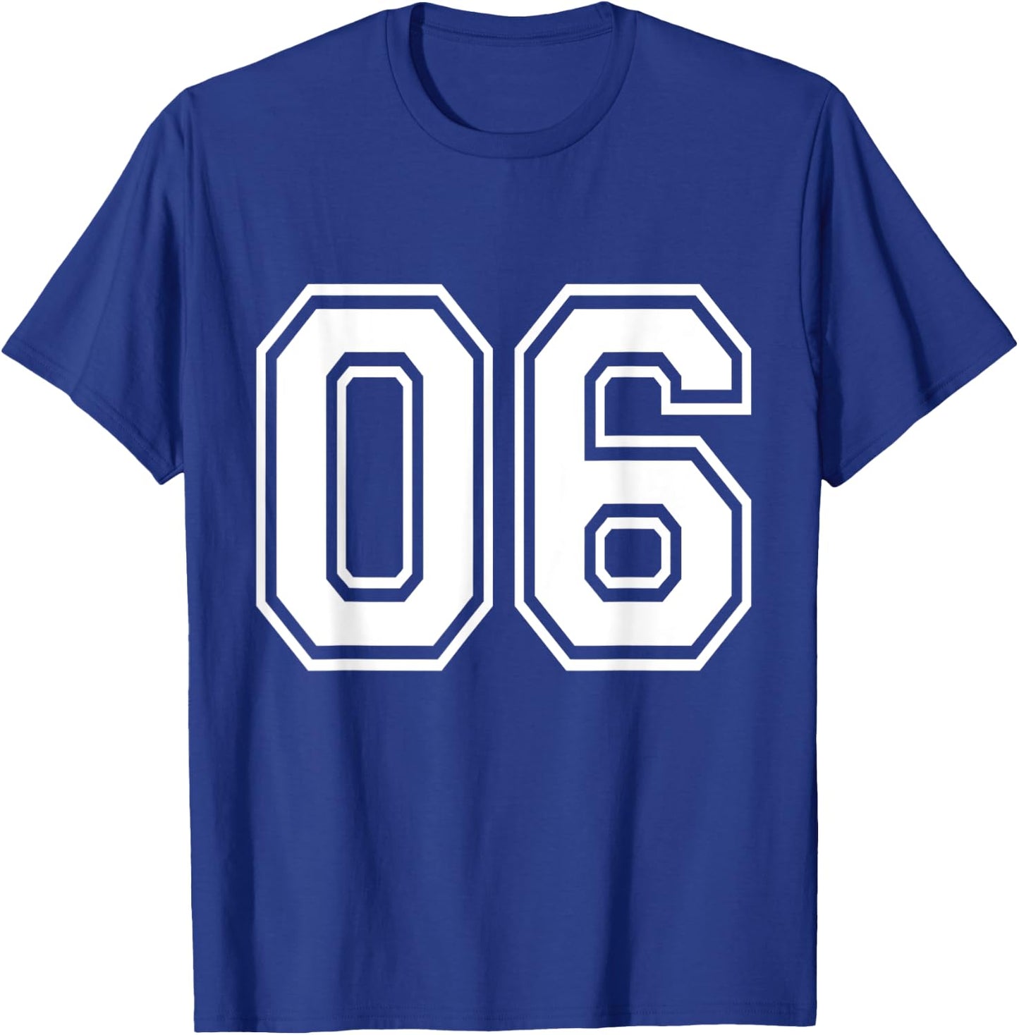 Number 06 Varsity Sports Team Jersey 6th Birthday 6 Years T-Shirt - T-Shirt | Royal