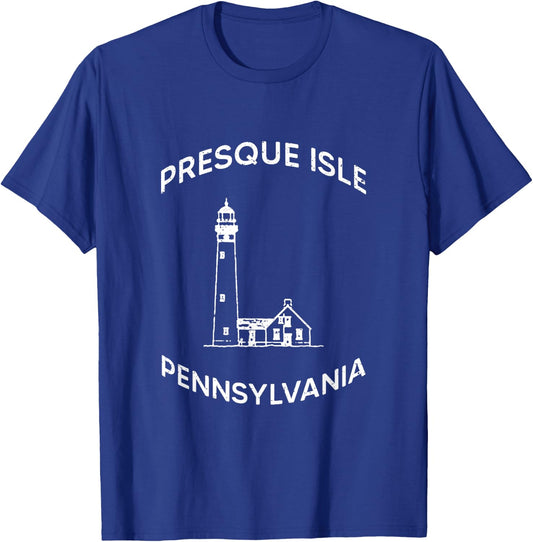 Presque Isle Lighthouse In Lake Erie Pennsylvania Souvenir T-Shirt - T-Shirt | Royal