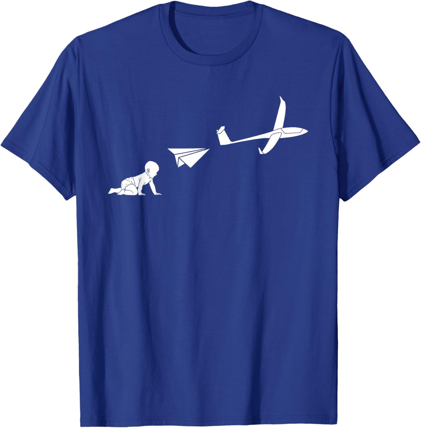 Glider Evolution Funny Aviation Small Plane Pilot Pun T-Shirt - T-Shirt | Royal