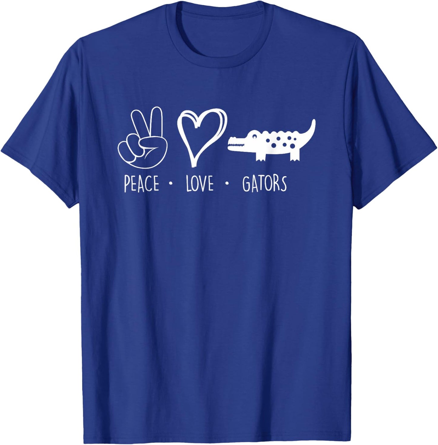 Dickinson High School - Dickinson Gators - Peace Love Gators T-Shirt - T-Shirt | Royal