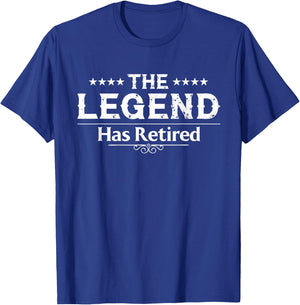 Funny The Legend Has Retired Art Women Retirement T-Shirt - T-Shirt | Royal