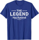 Funny The Legend Has Retired Art Women Retirement T-Shirt - T-Shirt | Royal