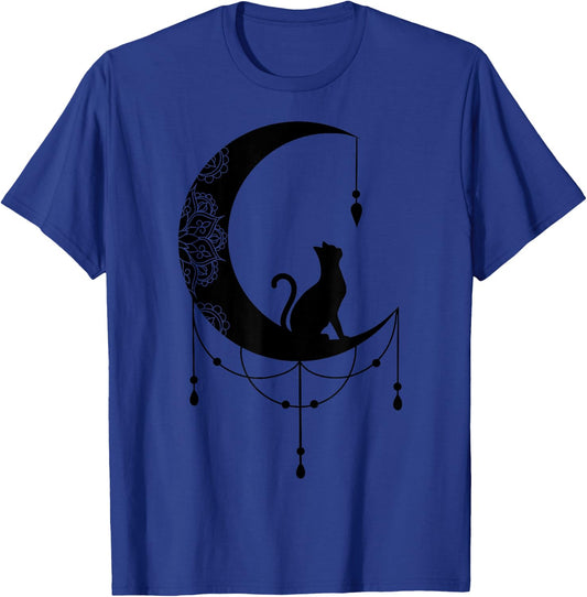 Cottagecore Fairy Grunge Cat on Moon Women's Graphic T-Shirt - T-Shirt | Royal