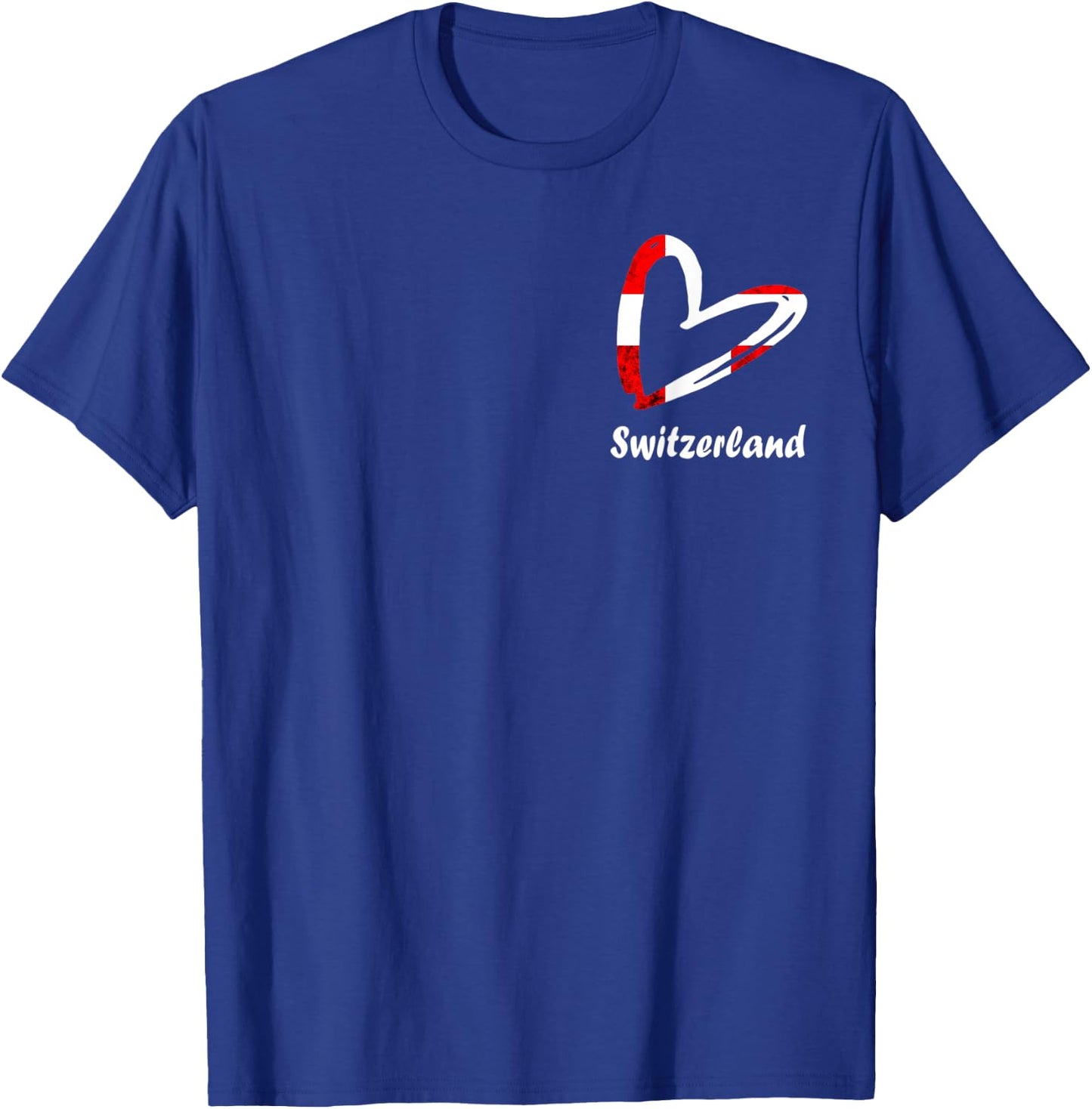 Switzerland Swiss Pride Switzerland Flag Heart Swiss Flag T-Shirt - T-Shirt | Royal