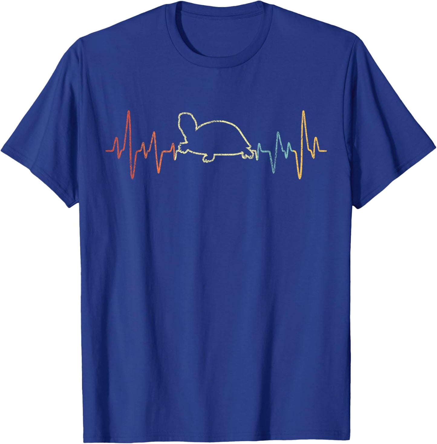Retro Heartbeat Tortoises Turtle Lover Funny Tortoise T-Shirt - T-Shirt | Royal