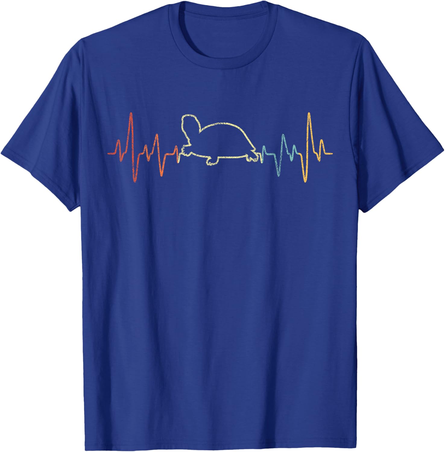 Retro Heartbeat Tortoises Turtle Lover Funny Tortoise T-Shirt - T-Shirt | Royal