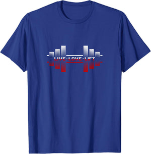 Live Love Lift Weight Powerlifting T-Shirt - T-Shirt | Royal