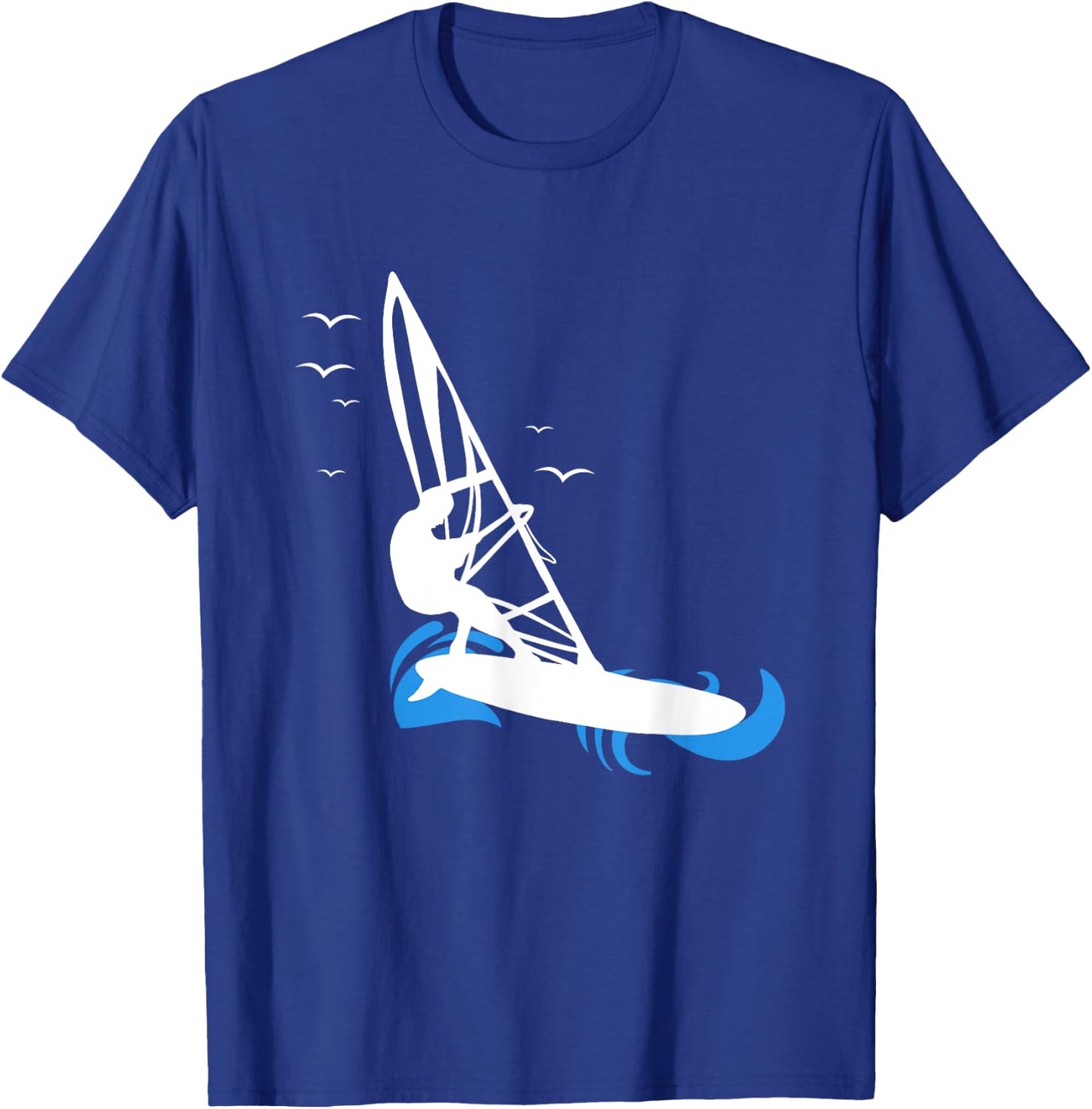 Waves Birds Windsurfing Windsurfing Surfboard T-Shirt - T-Shirt | Royal