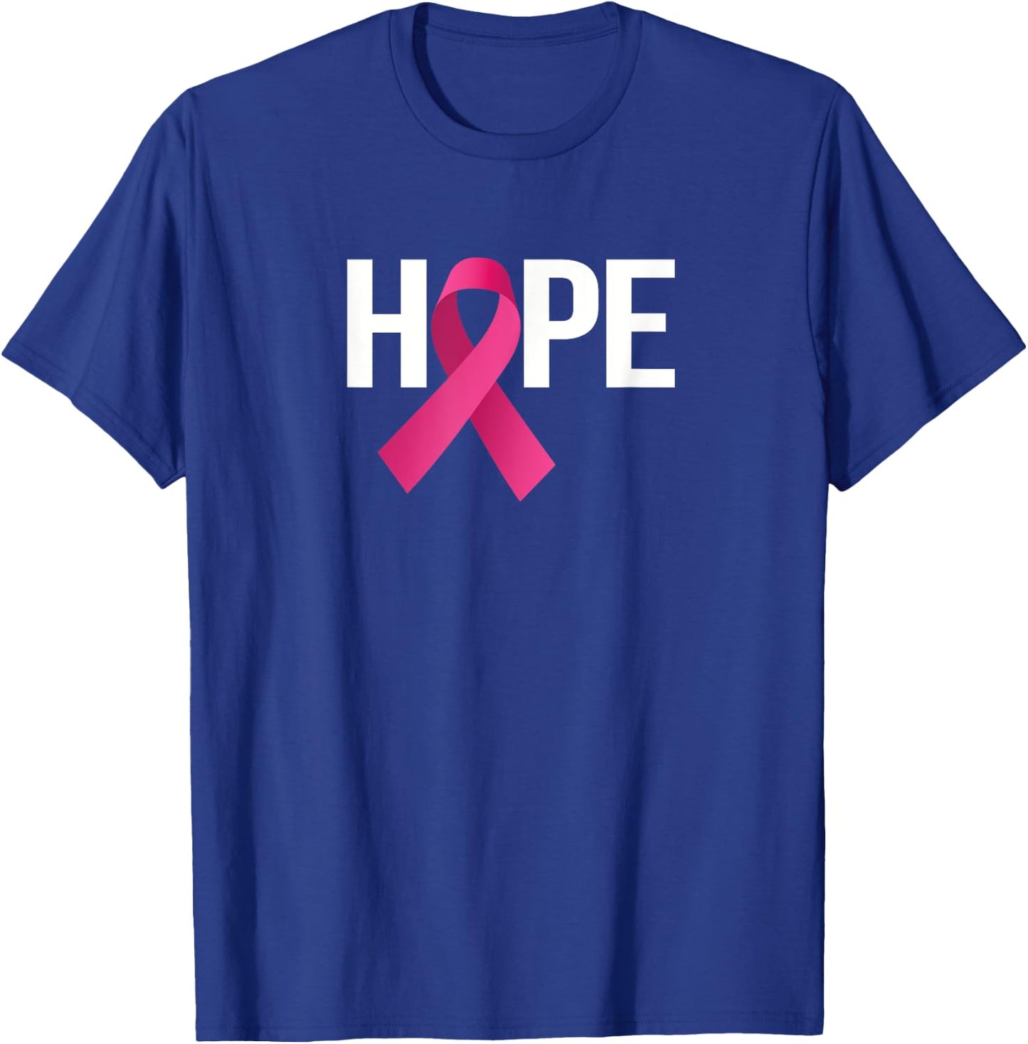 Hope Breast Cancer Awareness Month Pink Ribbon T-Shirt - T-Shirt | Royal