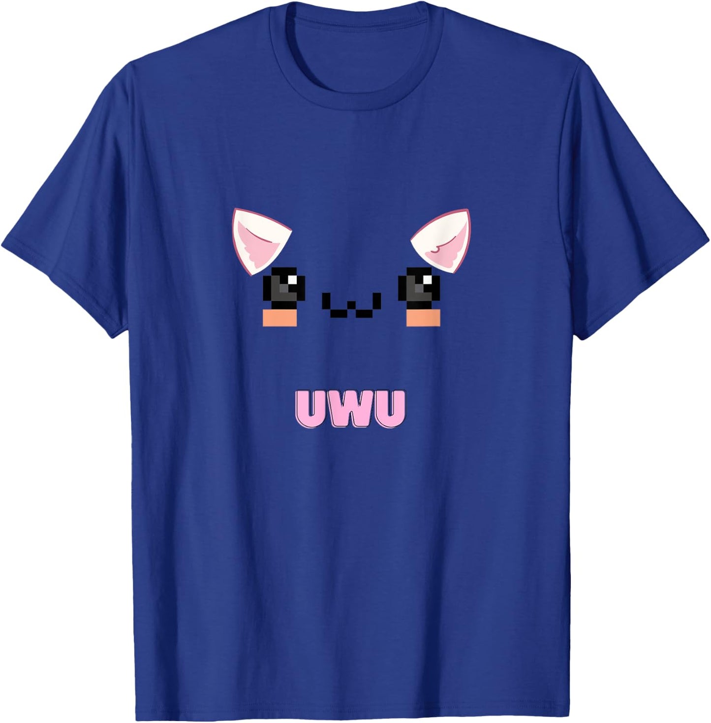 Kawaii Gamer Girl UwU with Cat Design T-Shirt - T-Shirt | Royal