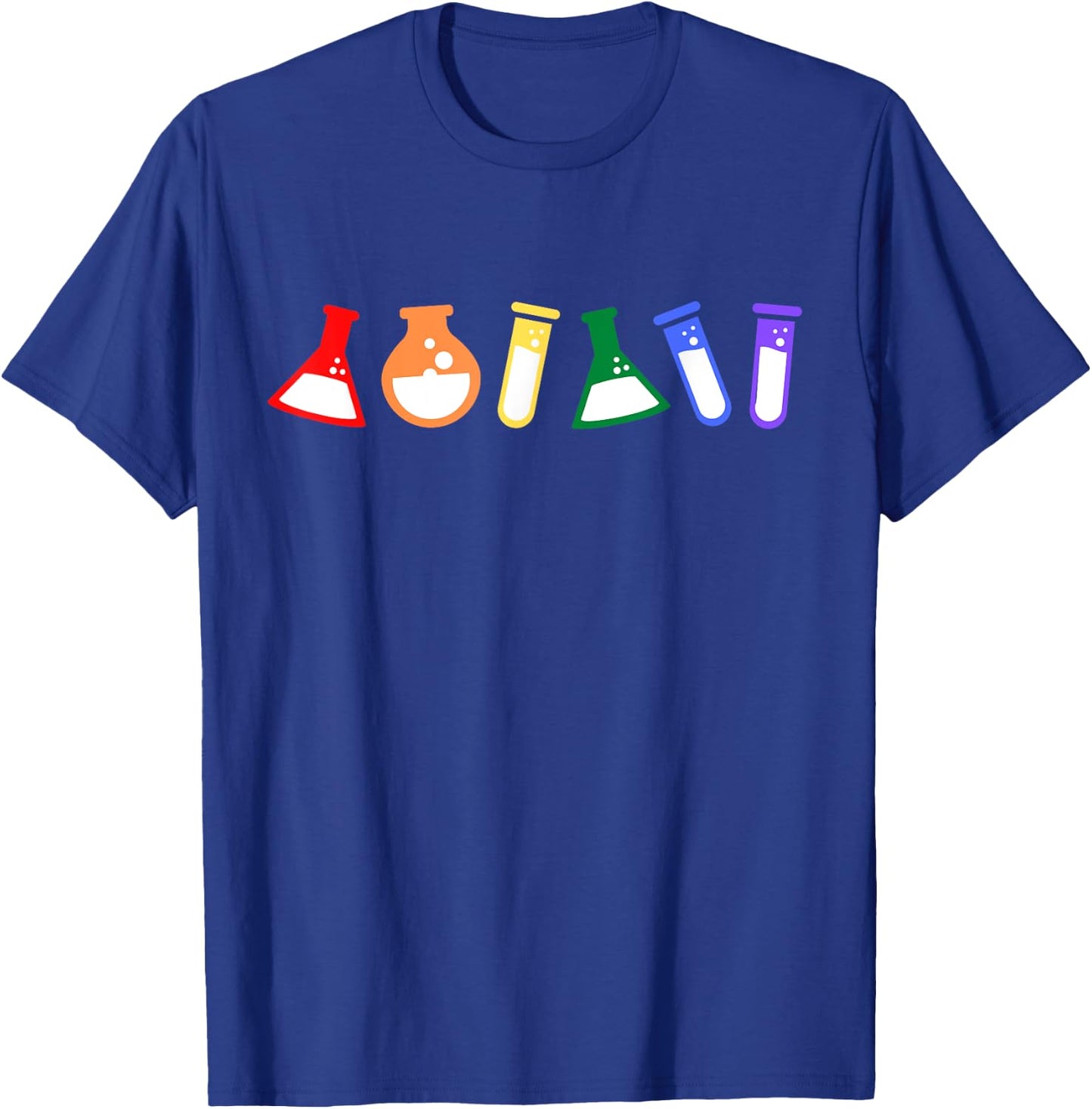 Rainbow Test Tube Beakers - Queer Scientist, Gay Scientist T-Shirt - T-Shirt | Royal