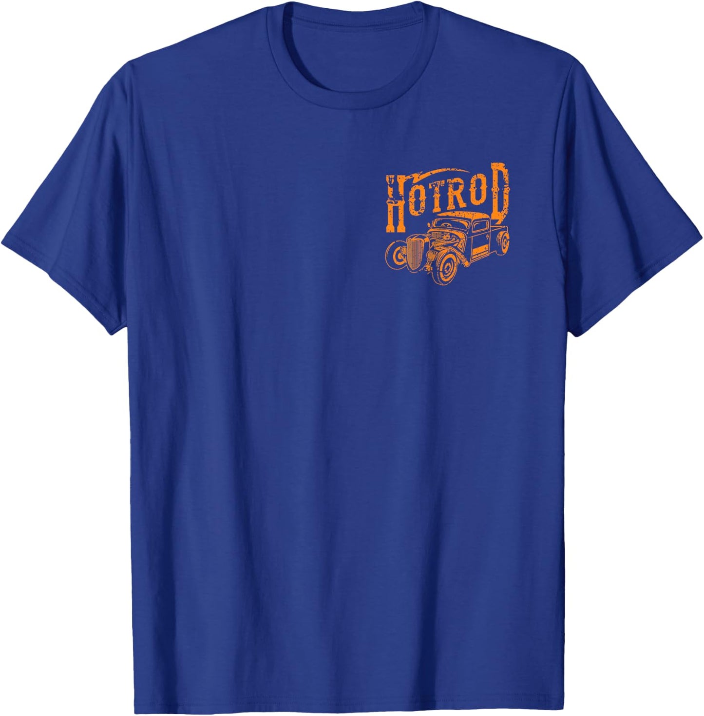 Hotrod Car Automotive Nostalgia Distressed Retro Design T-Shirt - T-Shirt | Royal