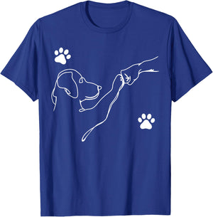 Dog and People Punch Hand Dog Friendship Fist Bump Dog's Paw T-Shirt - T-Shirt | Royal