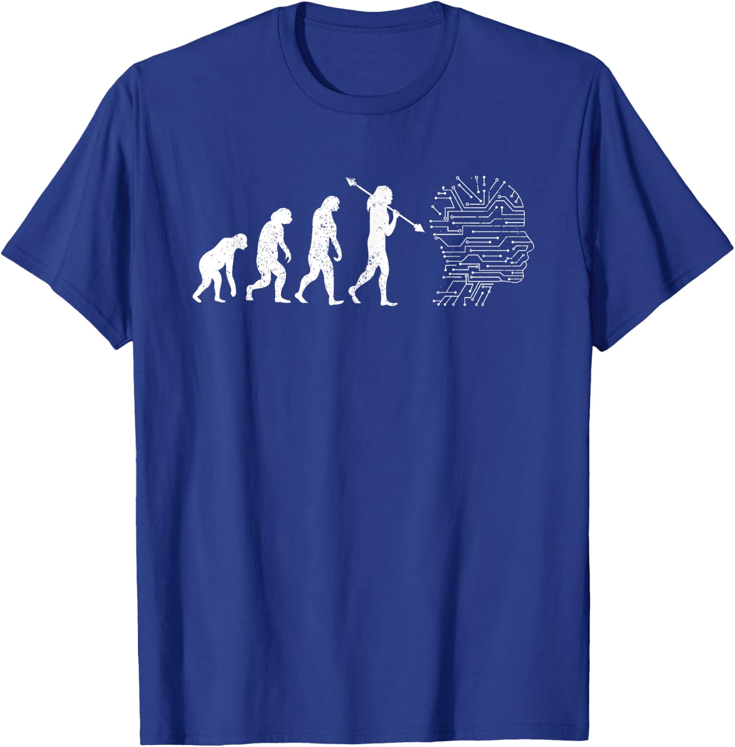 AI Evolution - Funny Artificial Intelligence T-Shirt - T-Shirt | Royal