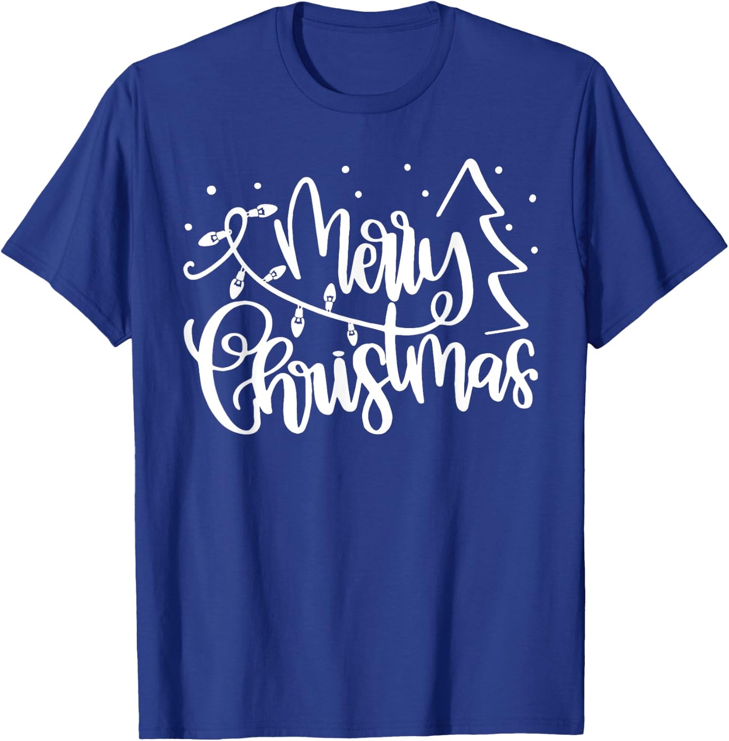 Merry Christmas Holiday Xmas Lights Family Matching Pajama T-Shirt - T-Shirt | Royal