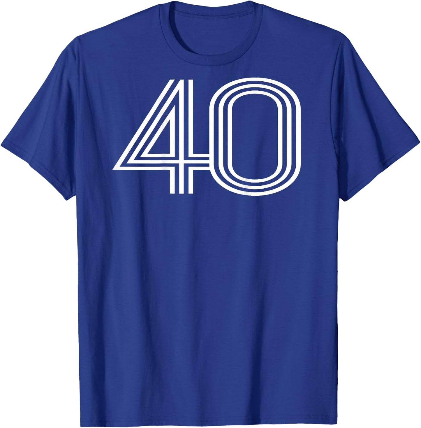 Number 40 Shirt Baseball Football Soccer Back Print Jersey T-Shirt - T-Shirt | Royal