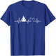 Distressed Yoga With Heartbeat Graphic Yoga Lover T-Shirt - T-Shirt | Royal