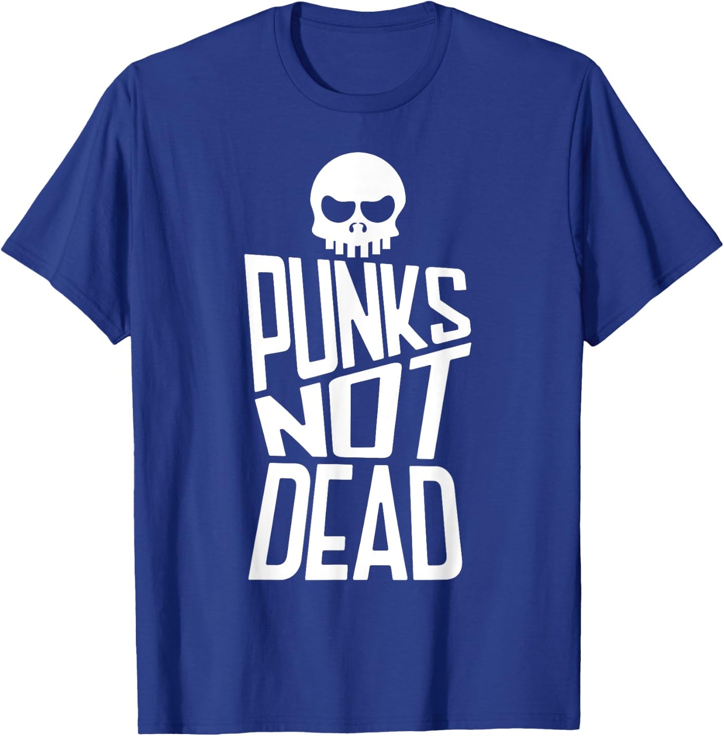 Punks Not Dead Skeleton Music Skull Aesthetic Subculture T-Shirt - T-Shirt | Royal