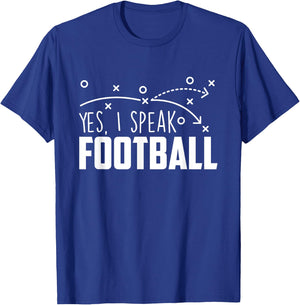 Yes I Speak Football - Sports Sunday Game Lover Quarterbacks T-Shirt - T-Shirt | Royal