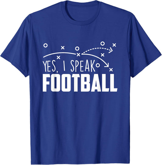 Yes I Speak Football - Sports Sunday Game Lover Quarterbacks T-Shirt - T-Shirt | Royal