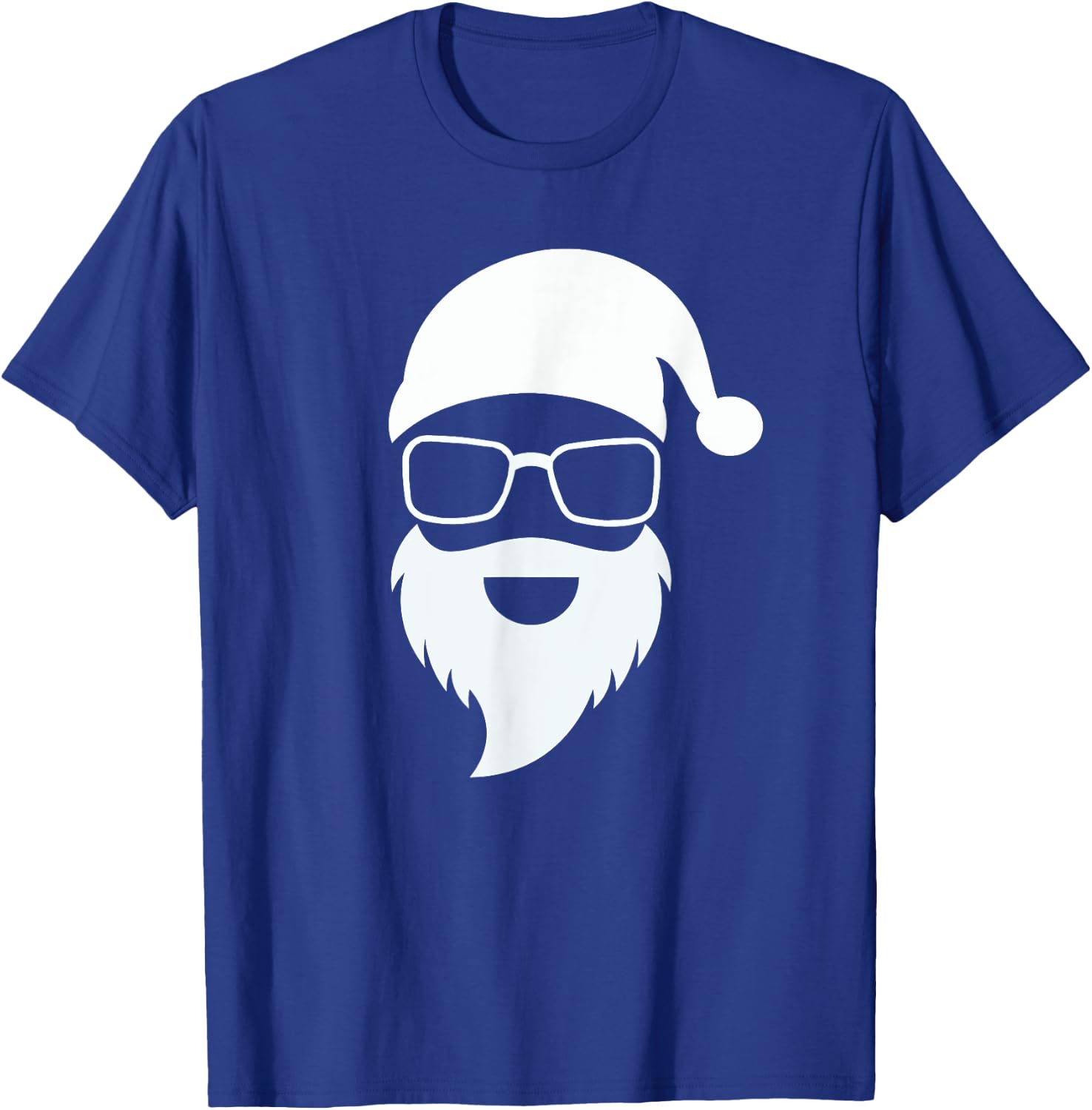 Santa Claus Face Sunglasses Men Women Cool Christmas Hipster T-Shirt - T-Shirt | Royal