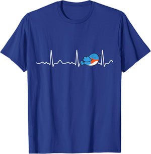 Bluebird Lover Bluebird Heartbeat Cute Bluebird T-Shirt - T-Shirt | Royal