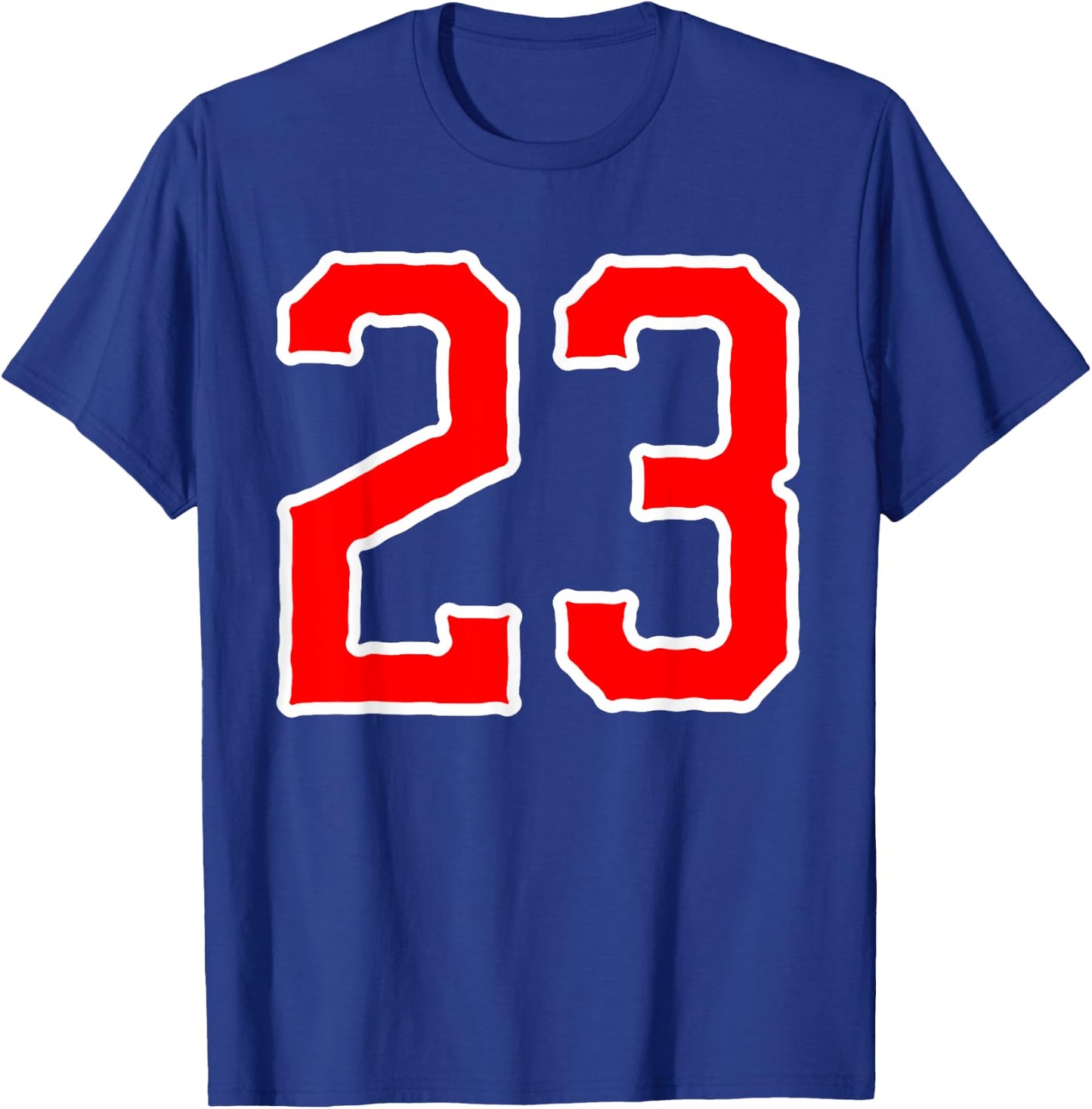 Number #23 White Red Sports Team Number 23 T-Shirt - T-Shirt | Royal