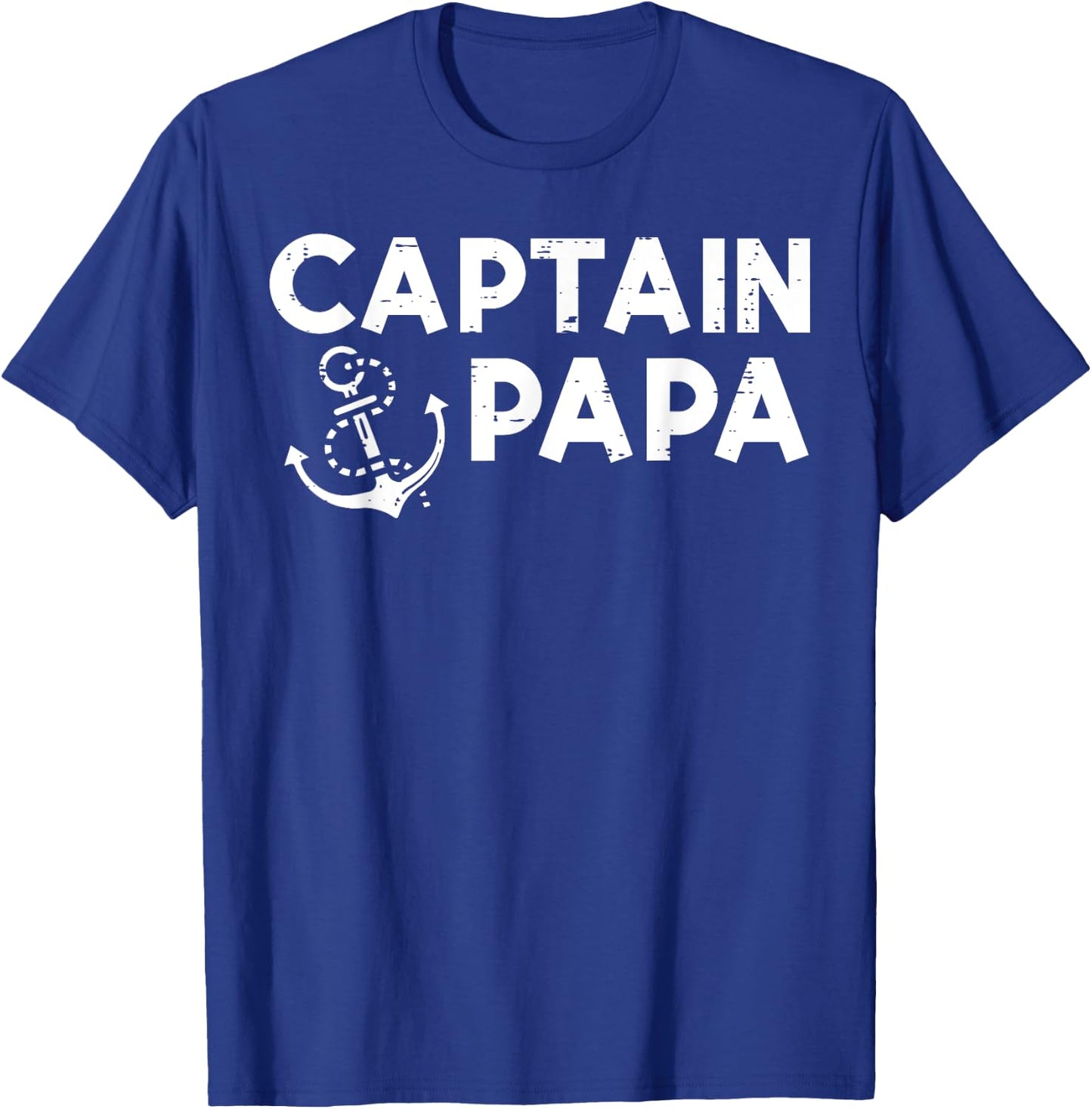 Captain Papa Boat Owner Family Fathers Day Dad Daddy Men T-Shirt - T-Shirt | Royal
