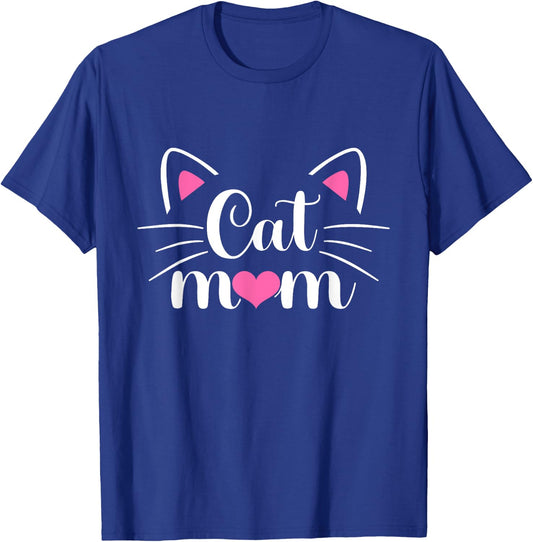 Cat Mom Happy Mother's Day Funny Kitten Cat Lovers Mom Women T-Shirt - T-Shirt | Royal