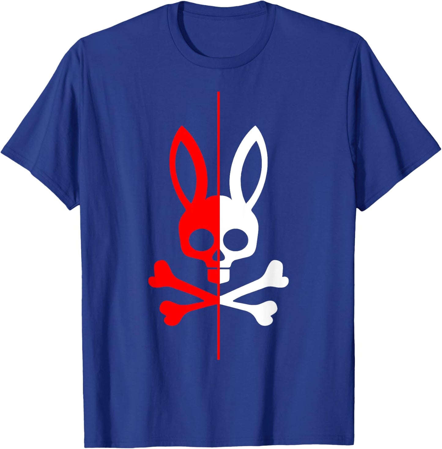 Scary Skull And Crossbones Bad Rabbit Horror Bunny Halloween T-Shirt - T-Shirt | Royal