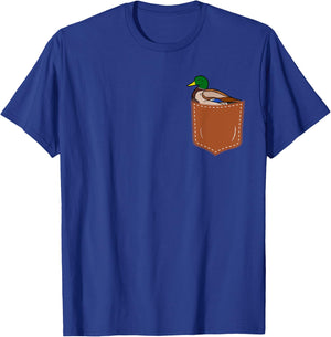 Cute Mallard bird in Small Pocket,Funny Mallard Lover T-Shirt - T-Shirt | Royal