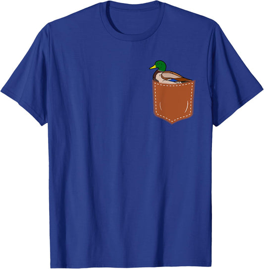 Cute Mallard bird in Small Pocket,Funny Mallard Lover T-Shirt - T-Shirt | Royal