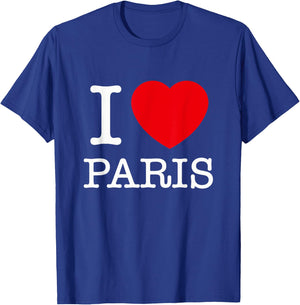 I Love Paris Graphic - Novelty & Cool Designs T-Shirt - T-Shirt | Royal